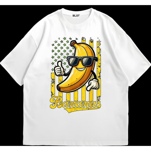 Funny Bananas Amrica T-Shirt Cool and Casual Urban Look Retro Graphic Stylish Tee for Everyday Looks