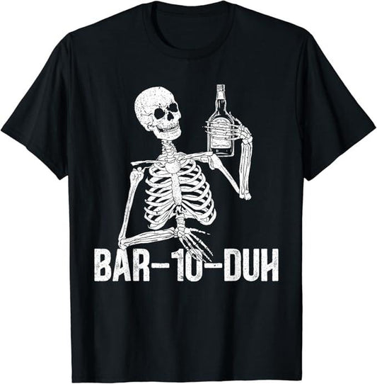 Funny Bar Shirts, Bar-10-Duh Funny Bartender Skeleton Mixologist Bartending T-Shirt Menswear Top - Funny Shirts For Night Out Casual Classic