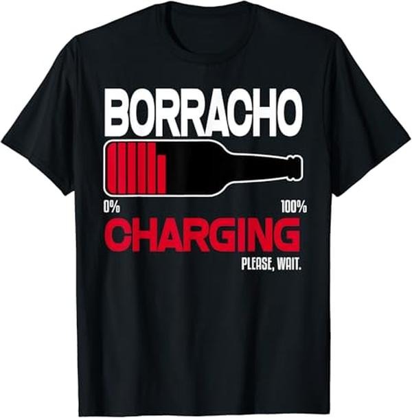 Funny Bar Shirts, Borracho Charging T-Shirt Menswear Top - Funny Shirts For Night Out Casual Classic