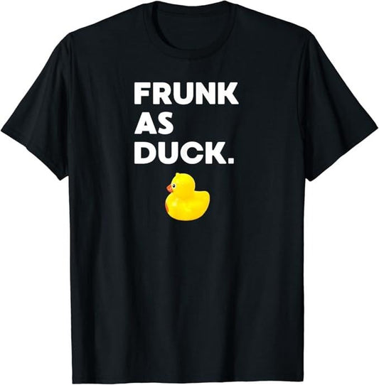 Funny Bar Shirts, Frunk as Duck Funny Rubber Ducky Drinking Meme Humor T-Shirt Menswear Top - Funny Shirts For Night Out Casual Classic