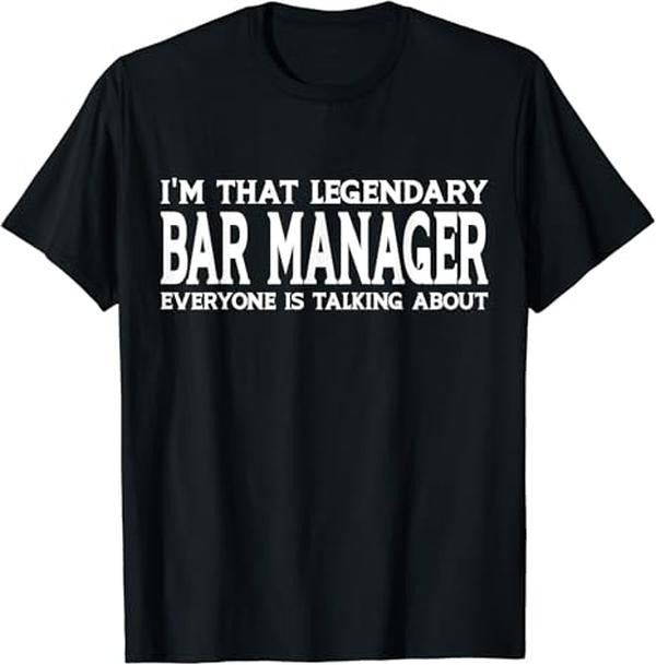 Funny Bar Shirts, Funny Worker Bar Manager T-Shirt Menswear Top - Funny Shirts For Night Out Casual Classic
