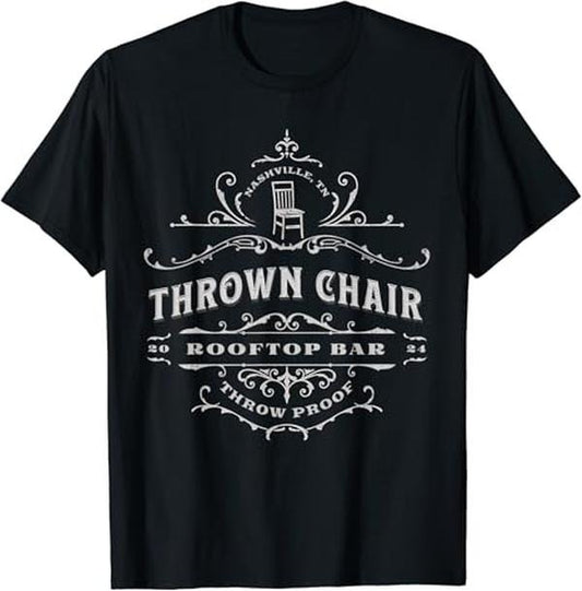 Funny Bar Shirts, Throw Chair Broadway Bar Nashville Country Music West T-Shirt Menswear Top - Funny Shirts For Night Out Casual Classic