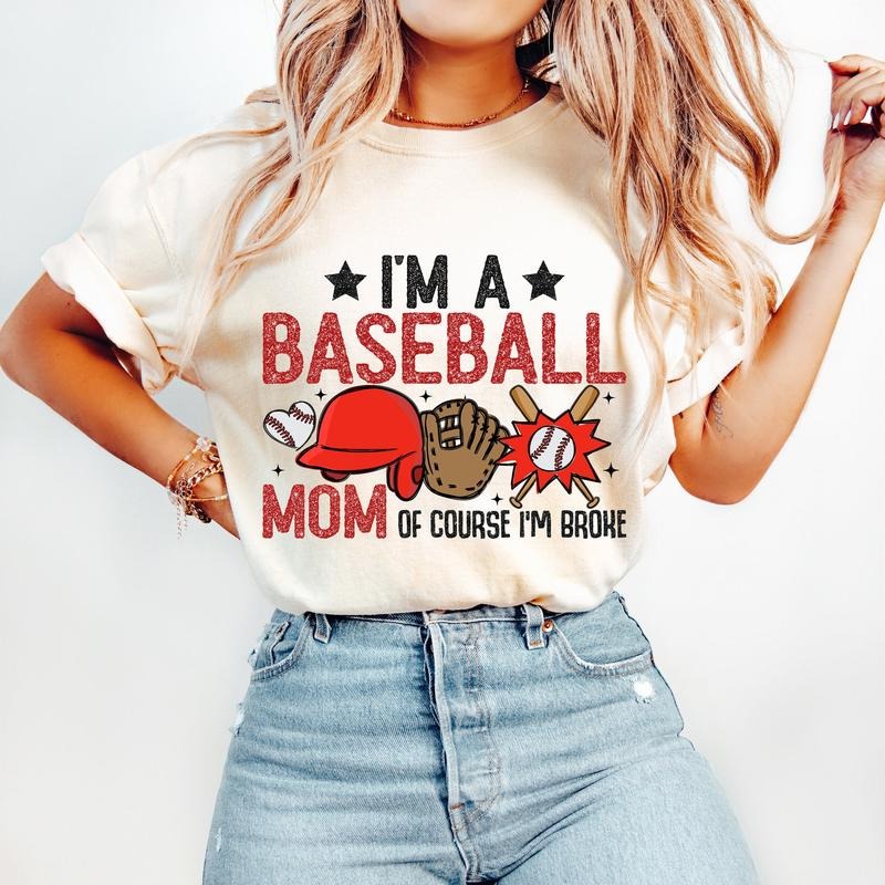Funny Baseball Mom T-Shirt, Baseball T-Shirt, Baseball Shirt , Retro Baseball Mama T-Shirt