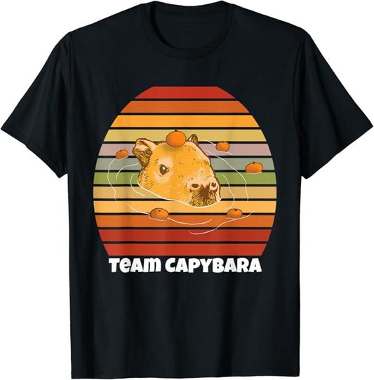 Funny Best Friend Shirts, Gift For Best Friend, Team Capybara Funny Capybara Orange meme Family and Friends T-Shirt Menswear Top Casual Classic