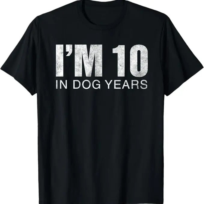 Funny Birthday Shirts, I'm 10 In Dog Years 70th Birthday Gift T-Shirt - Menswear Top