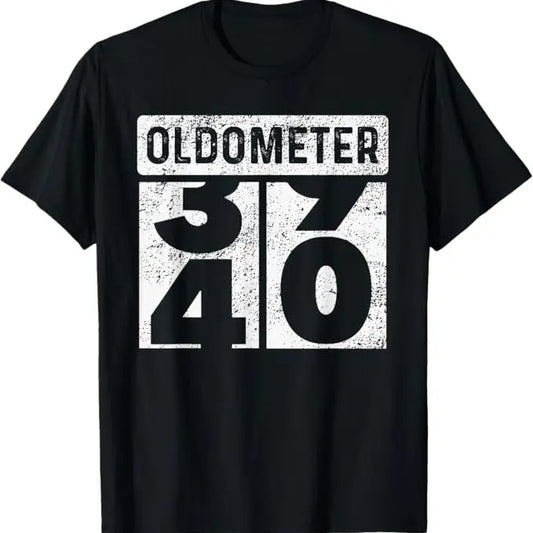 Funny Birthday Shirts, Oldometer Odometer Funny 40th Birthday Gift 40 yrs Old Joke T-Shirt - Menswear Top