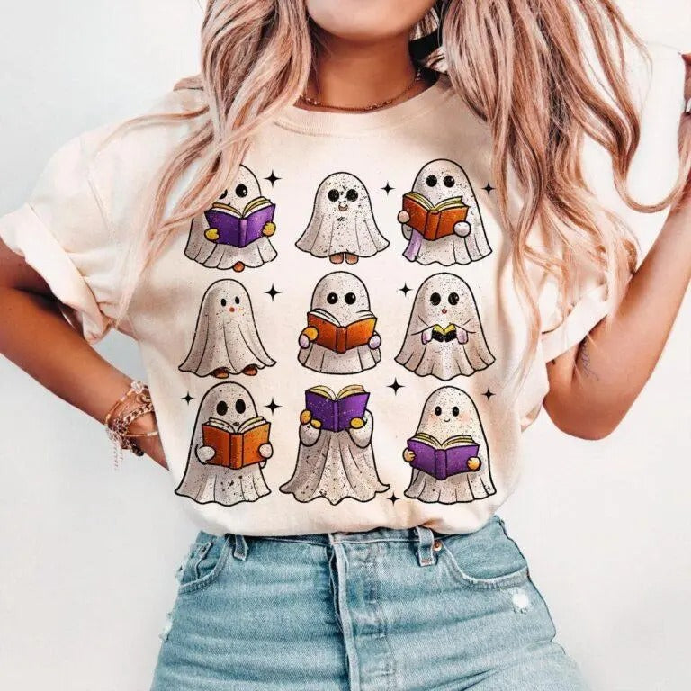 Funny Book Lover Halloween T-Shirt, For Men, For Women, Casual, Classic Fashion Cotton Underwear Shirt Womenswear And Menswear