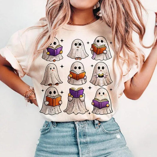 Funny Book Lover Halloween T-Shirt, For Men, For Women, Casual, Classic Fashion Cotton Underwear Shirt Womenswear And Menswear