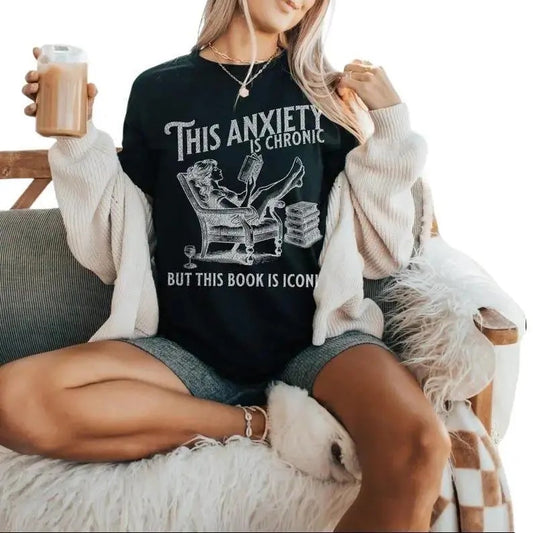 Funny Bookish Shirt, acotar, Anxiety Humor, Booktok Stuff, Bookworm, haunting adeline merch, Book Lover Tee, Bookish Tee, throne of glass book merch