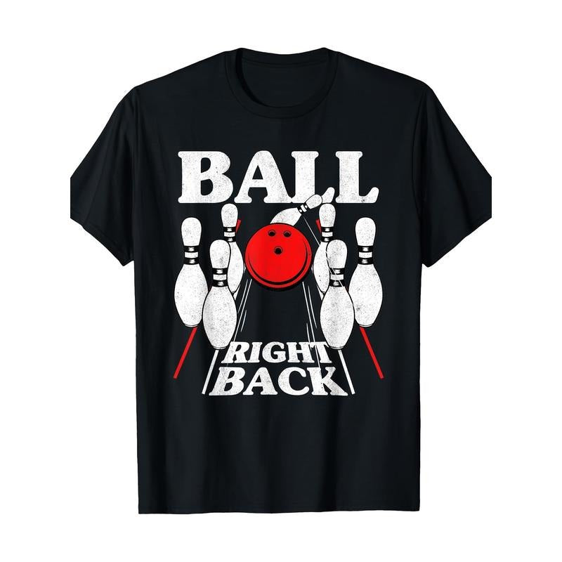 Funny Bowling Ball Graphic Tee for Men - 100% Cotton, Short Sleeve, Crew Neck - Perfect for Casual Wear & All Seasons made in usa