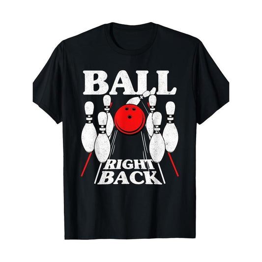 Funny Bowling Ball Graphic Tee for Men - 100% Cotton, Short Sleeve, Crew Neck - Perfect for Casual Wear & All Seasons made in usa