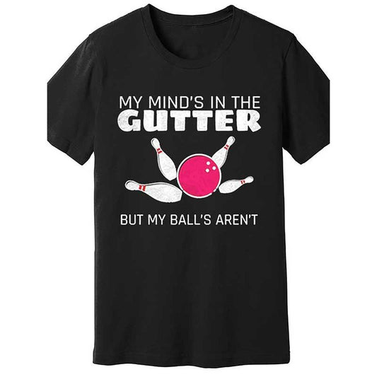 Funny Bowling Graphic Men's T-Shirt - Soft Cotton, Short Sleeve, Crew Neck, Casual Fit - Black made in usastyle{n002}2