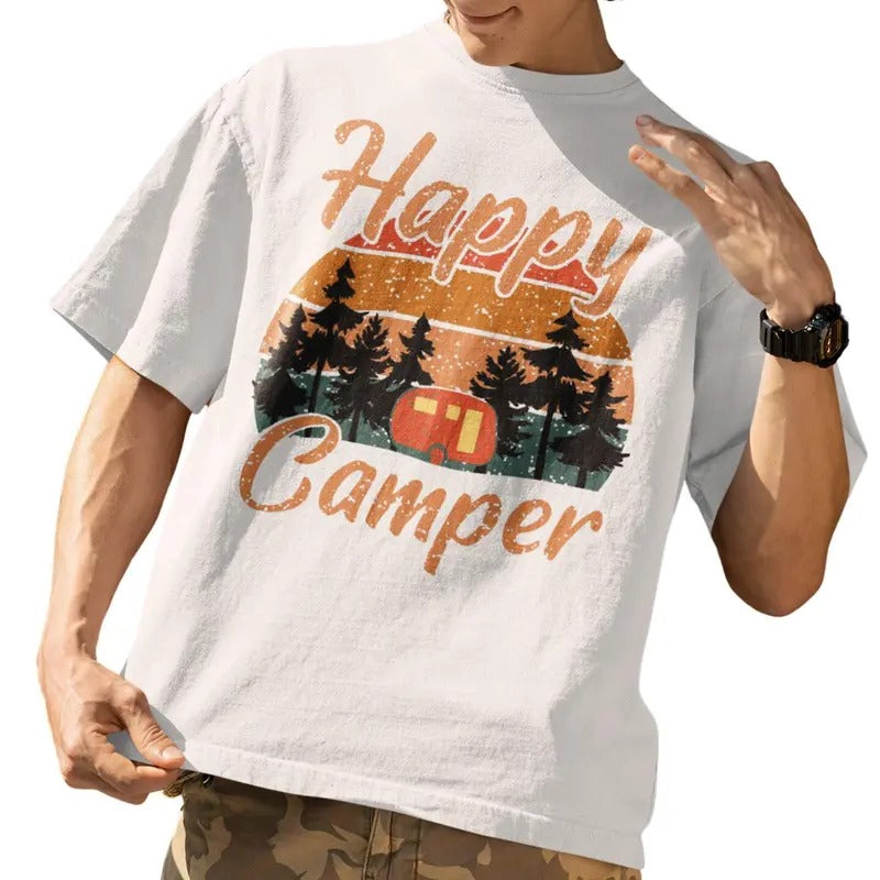 Funny Camping Hiking Lover Present Happy Camper Gift T-Shirt