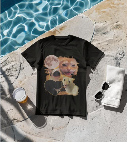 Funny Cat Shirt | Viral Internet Meme T-Shirt | Yelling Cat Meme Graphic Tee | Dank Meme Clothing for Cat Lovers | Comfort Colors Unisex Tee