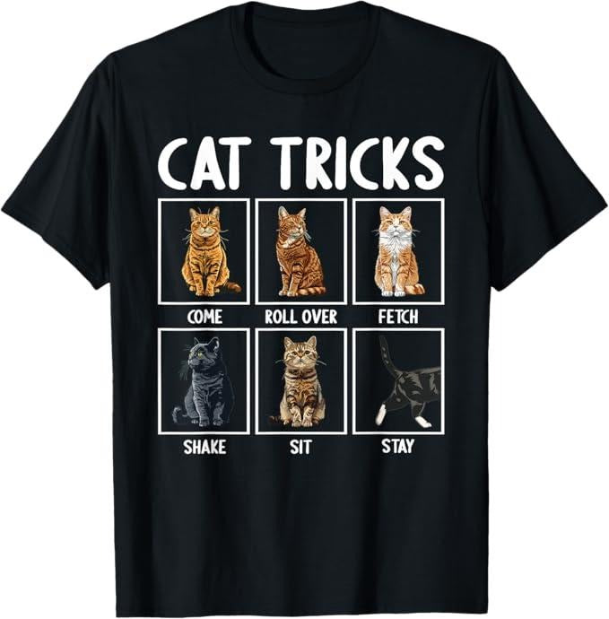 Funny Cat Shirts, Cats Funny Cat Tricks T-Shirt - Menswear Top