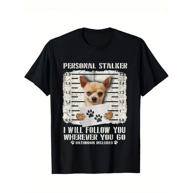 Funny Chihuahua Graphic Tee Trendy Cotton Tops Short Sleeve, Street Style Short Sleeve Tee, Comfort Tee, Casual Summer Tee, Must-have Fashionable Tee  made in usa