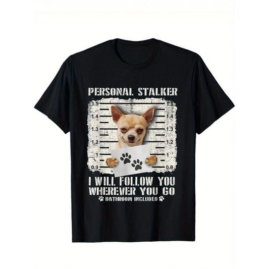Funny Chihuahua Graphic Tee Trendy Cotton Tops Short Sleeve, Street Style Short Sleeve Tee, Comfort Tee, Casual Summer Tee, Must-have Fashionable Tee  made in usa