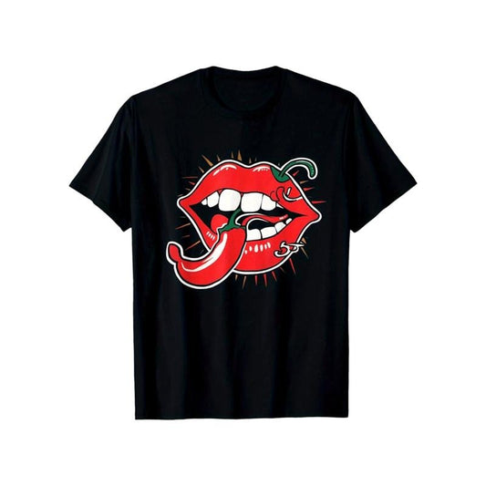 Funny Chili Print, Men's Cotton T-shirt, Graphic Tee Men's Outdoor Clothes, Men's Clothing, Casual Short Sleeve Crew Neck T-shirt made in usastyle{n002}12