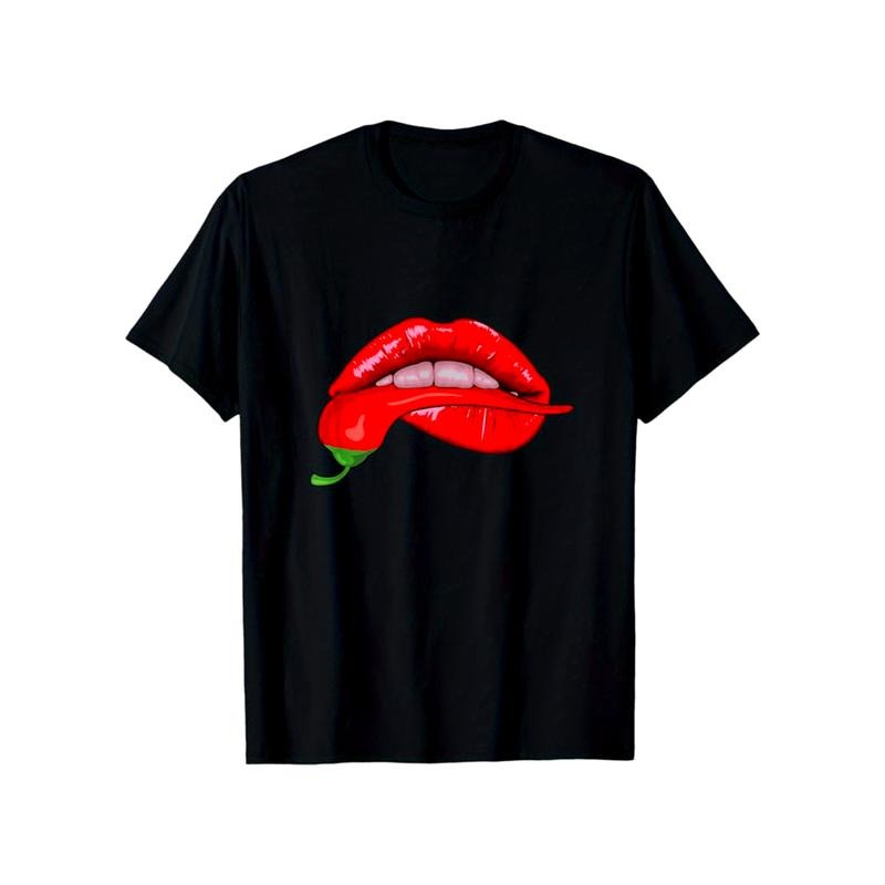 Funny Chili Print, Men's Cotton T-shirt, Graphic Tee Men's Outdoor Clothes, Men's Clothing, Casual Short Sleeve Crew Neck T-shirt made in usastyle{n002}14