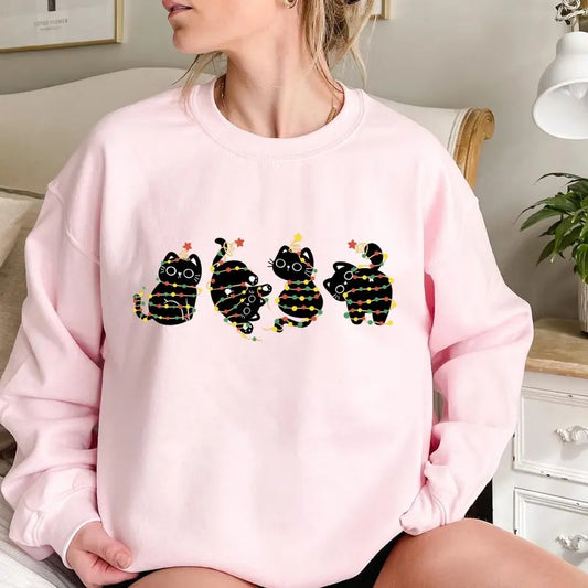 Funny Christmas Cats with Christmas Light Png,Meowy Christmas Png,Cute Christmas Cat Png,Cat Lover Christmas Png,Xmas Cat Mom PNG,Cat Person