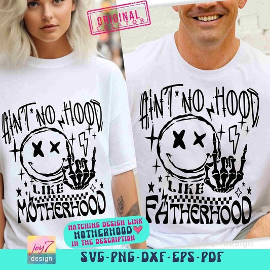 Funny Dad Dad Shirt Ain't No Hood Like Fatherhood Fathers Day Retro Sublimation Dad Front Back Cut File Original