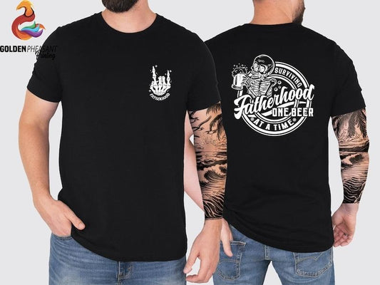 Funny Fatherhood Shirt, Dad Shirt, Fathers Day Shirt, Gift For Dad, Dad Joke Shirt, Trendy Back and Front Shirt, Skeleton Dad Shirt, Dad Tee