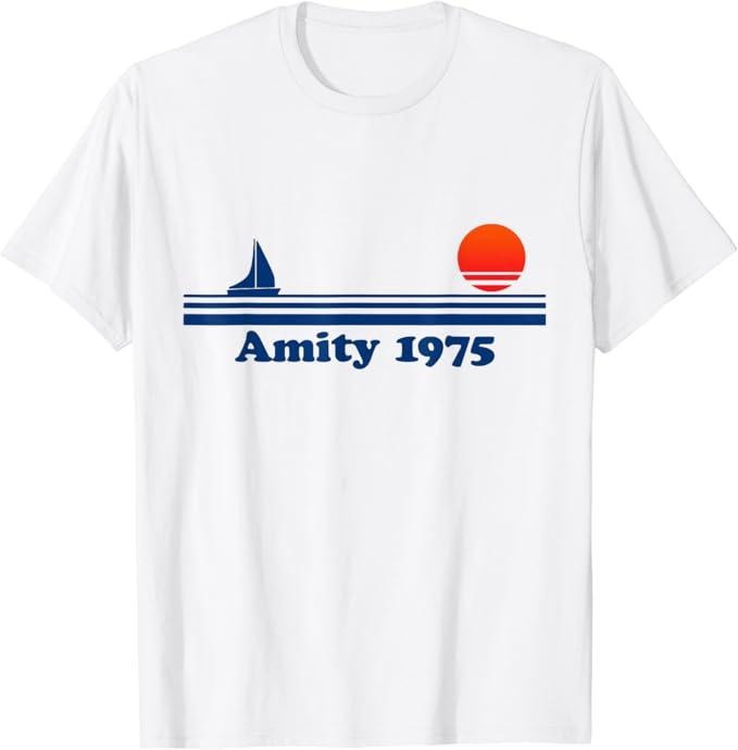 Funny Fishing Shirts, Funny Amity Island Bait and Tackle Retro Fishing T-Shirt Cotton Fashion Casual Classic