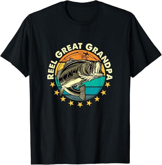 Funny Fishing Shirts, Funny Fishermen Reel Great Grandpa Fishing Grandfather T-Shirt Cotton Fashion Casual Classic