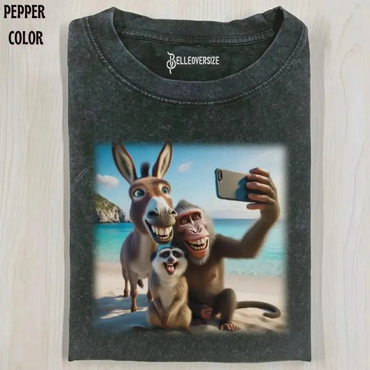 Funny Friends Vintage Graphic T-shirt, Funny Animal Tee, Animal Lover Womenswear Top