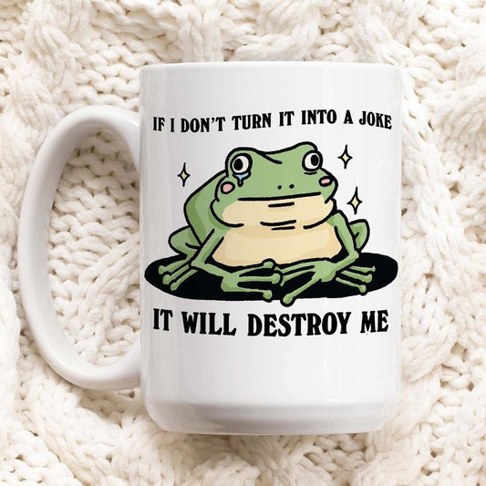 Funny Frog Coffee Mug, Self Deprecating Humor Ceramic Cup, Frog Lover Gift, Colleage Work Gift, Secret Santa, Stocking Filler, Novelty Gift, Novelty Coffee Mug, 11 15oz Ceramic Cup, Gift Ideas For Her, Gifts For Christmas Drinkware Printed