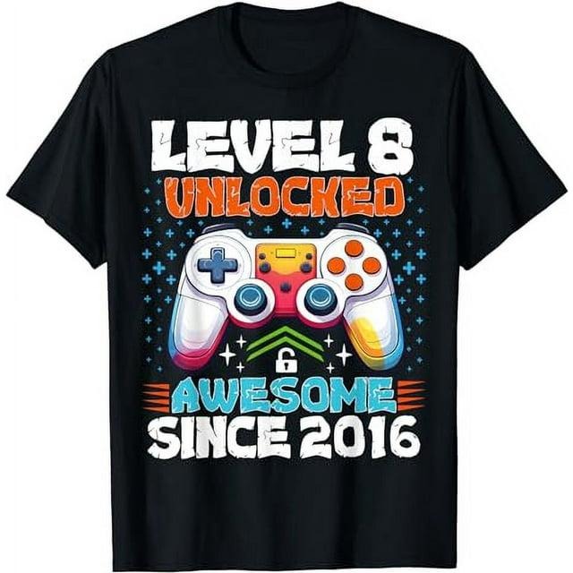 Funny Gamer Shirts, Special Gifts For Gamers, 8yr BDay Son Boy Funny Gamer 8th 8 Year Old Birthday T-Shirt Menswear Top Casual Classic