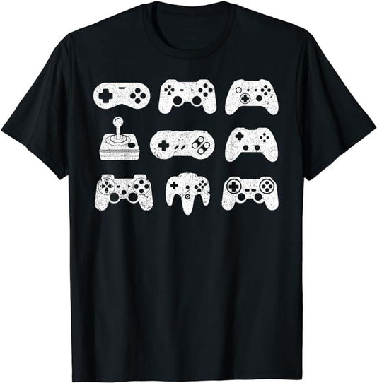 Funny Gamer Shirts, Special Gifts For Gamers, Control all the Things Video Game Controller Gaming Retro T-Shirt Menswear Top Casual Classic