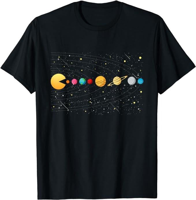 Funny Gamer Shirts, Special Gifts For Gamers, Funny Solar System - Astronauts Space Video Games T-Shirt Menswear Casual Classic