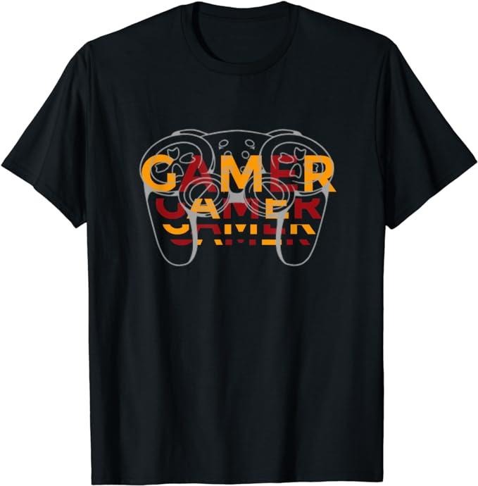 Funny Gamer Shirts, Special Gifts For Gamers, Gamer Controller T-Shirt Menswear Top Casual Classic