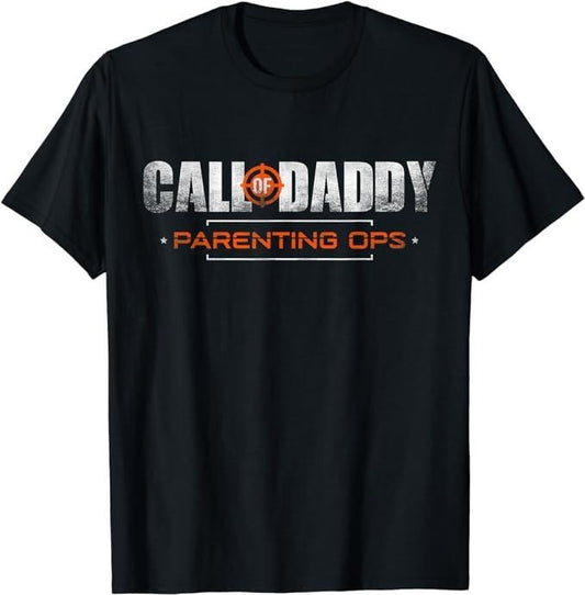 Funny Gamer Shirts, Special Gifts For Gamers, Gamer Dad Call of Daddy Parenting Ops Funny Father's Day T-Shirt Menswear Casual Classic
