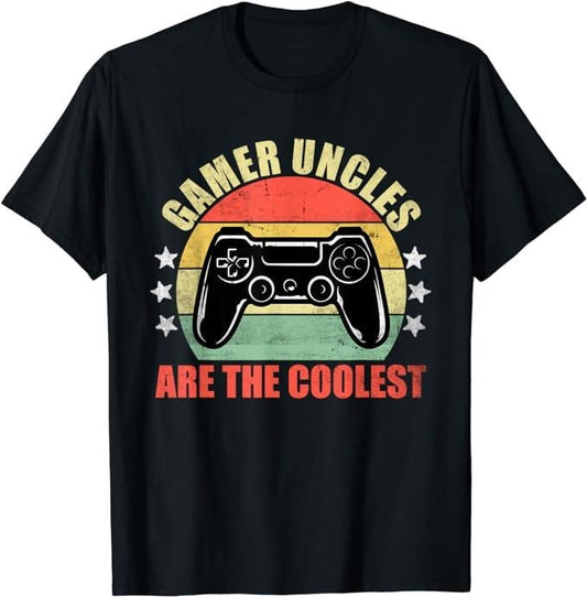 Funny Gamer Shirts, Special Gifts For Gamers, Gamer Uncles Are The Coolest Funny Video Games Retro Gaming T-Shirt Menswear Top Casual Classic