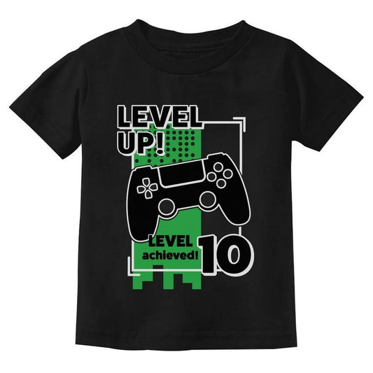Funny Gamer Shirts, Special Gifts For Gamers, Level Up Gamer T-Shirt - Perfect 10th Birthday Gift for Boys & Girls Menswear Top Casual