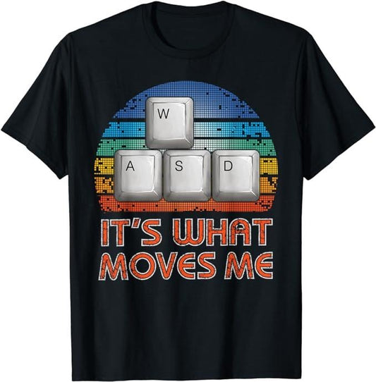 Funny Gamer Shirts, Special Gifts For Gamers, Vintage WASD PC Gamer T-Shirt - Classic Fit Menswear Casual Cotton
