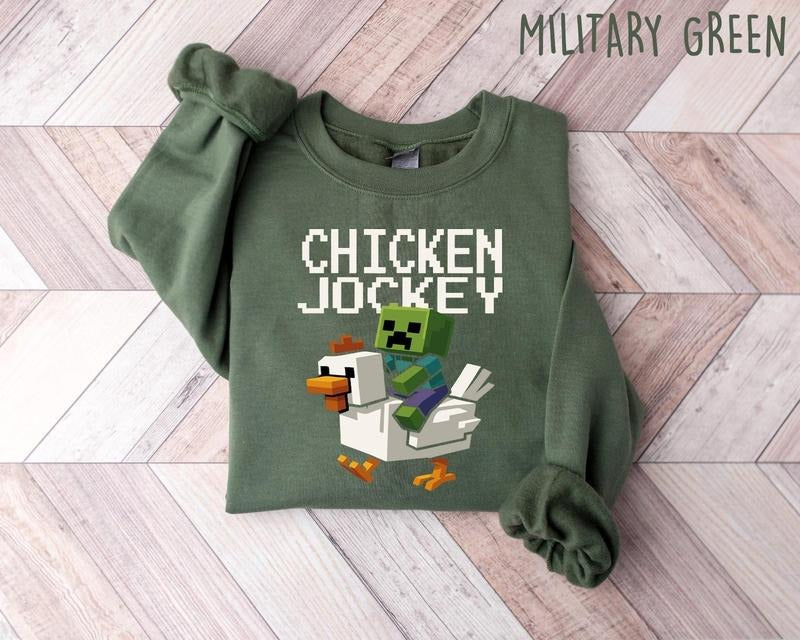 Funny Gaming Shirt, Funny Chicken Jockey Pixel Tshirt, Jockeys Chicken Meme Shirt, Gift for Gamers, Gift for Boyfriend, Retro Gamer