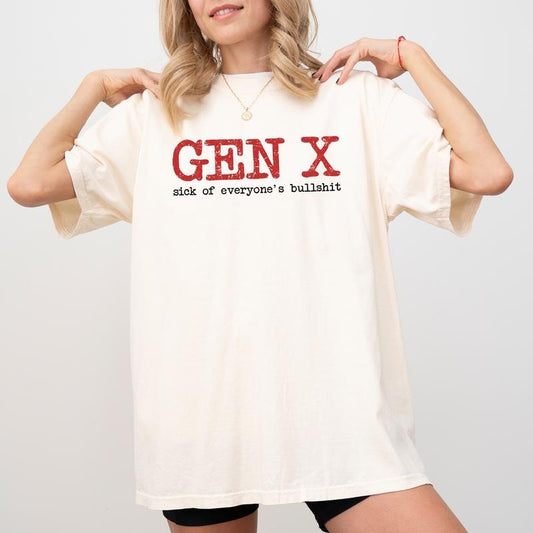 Funny Gen X Vintage Tee, Nostalgic Graphic Printed T-shirt, Generation X Unhinged Shirt, Unisex Gen X Shirts, Sarcastic Gen X Tee, Funny Shirt For Women, Comfy Fabric Graphic Tee, Women's Tops, Womenswear, Cotton Fabric Relaxed Fit Chic Style