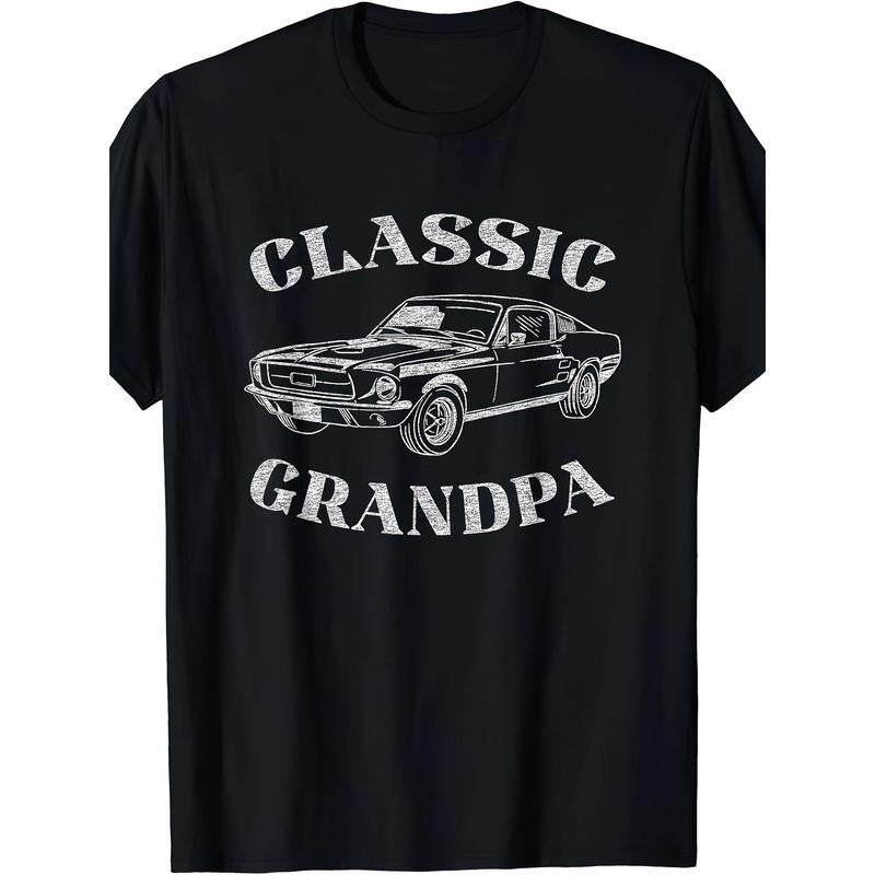 Funny Grandpa Classic Car Graphic T-Shirt Made in USA