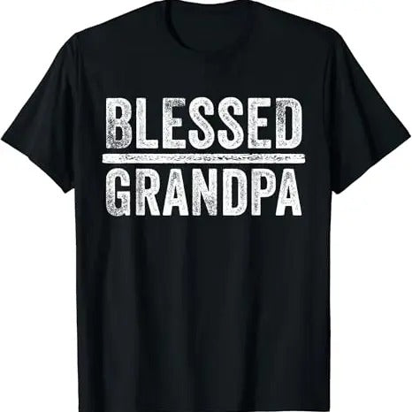 Funny Grandpa Shirt, Gift For Grandfather, Blessed Grandpa Dad Granddad Funny Vintage T-Shirt Menswear Casual Cotton Top