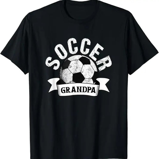Funny Grandpa Shirt, Gift For Grandfather, Funny Grandfather Soccer T-Shirt Menswear Casual Cotton Top