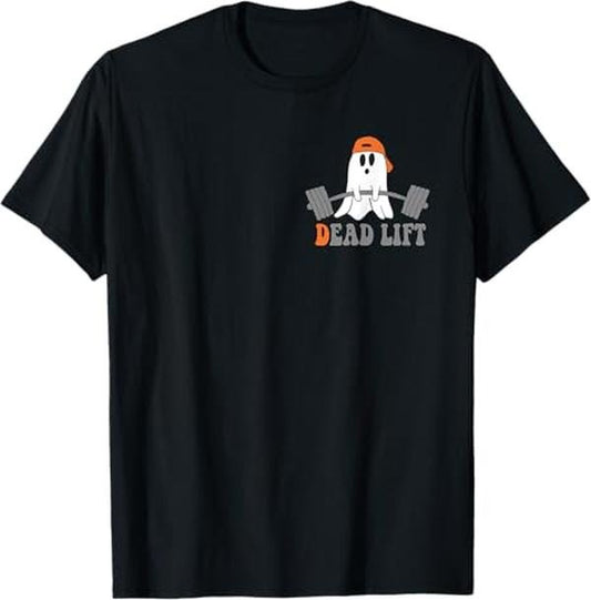Funny Halloween Shirts For Men, Ghost Dead Lift Halloween, Funny Ghost Gym Graphic Pocket T-Shirt Menswear - Available from size S to 5XL