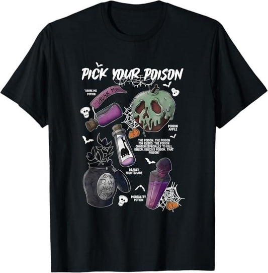 Funny Halloween Shirts For Men, Pick Your Poison's Funny Drink Me Potion's Happy Halloween T-Shirt Menswear - Available from size S to 5XL