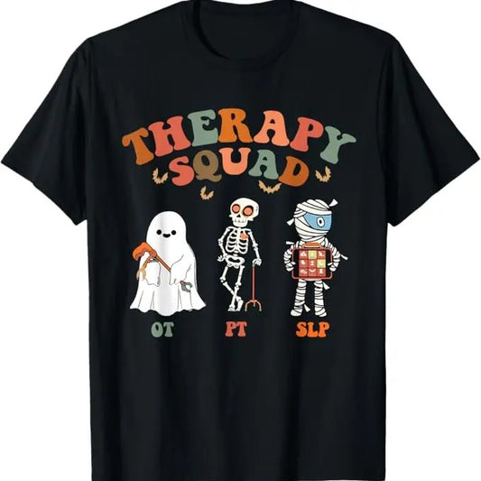Funny Halloween Shirts For Men, Retro Therapy Squad SLP OT PT Team Halloween Funny Physical T-Shirt Menswear - Available from size S to 5XL