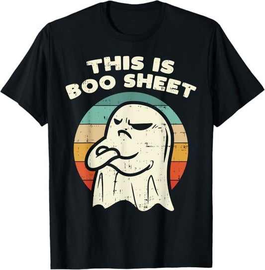 Funny Halloween Shirts For Men, This Is Boo Sheet Ghost Retro Halloween Costume Men Women T-Shirt Menswear - Available from size S to 5XL