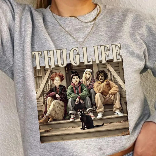 Funny Hocus Pocus Thug Life Halloween Shirt, Witchy Gangsta Vibes, Sanderson Sisters Shirt, Retro Witches Movie, Retro Halloween Character