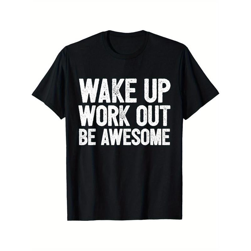Funny Home Fitness Training Cardio I Wakeup Workout Awesome T-shirt Comfortable, Casual Short Sleeve, Daily Wear, All Season, Black, Men Made in USA