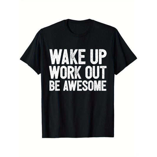 Funny Home Fitness Training Cardio I Wakeup Workout Awesome T-shirt Comfortable, Casual Short Sleeve, Daily Wear, All Season, Black, Men Made in USA